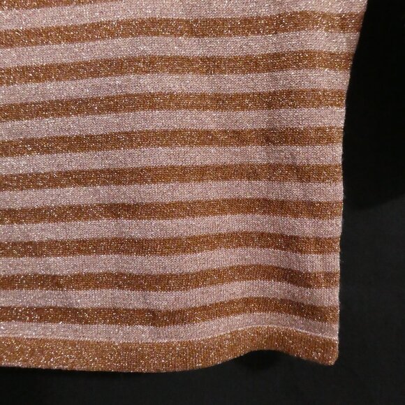 JESSICA | small | Chic Sparkling Beige and Gold Striped Top - Picture 8 of 16